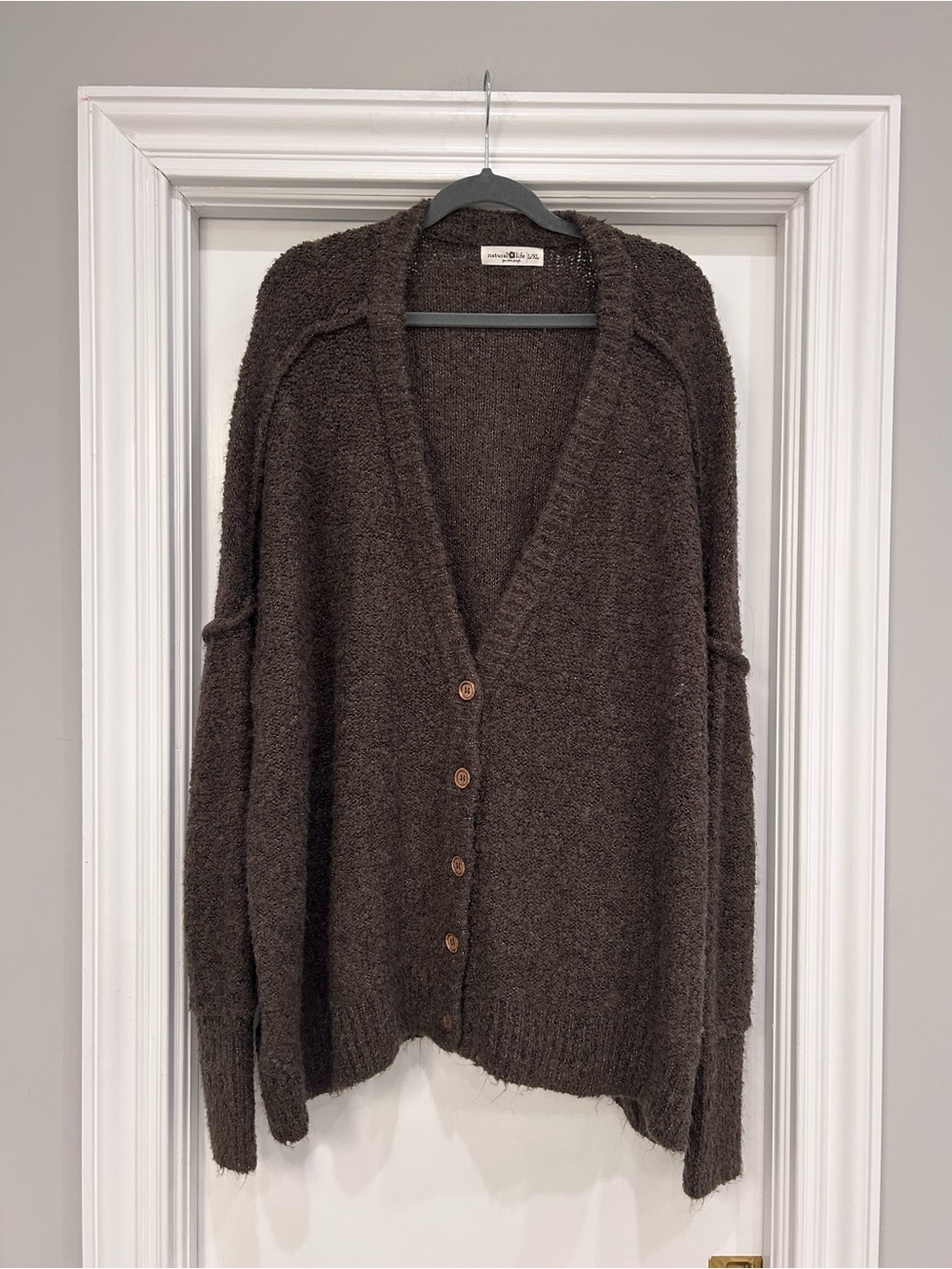Natural Life Brown Button-Front Women's Cardigan Sweater